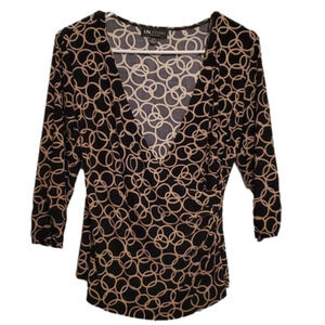 NWOT I.N. Studio Petite Women's 3/4 Sleeve Cross Body Top Size PM